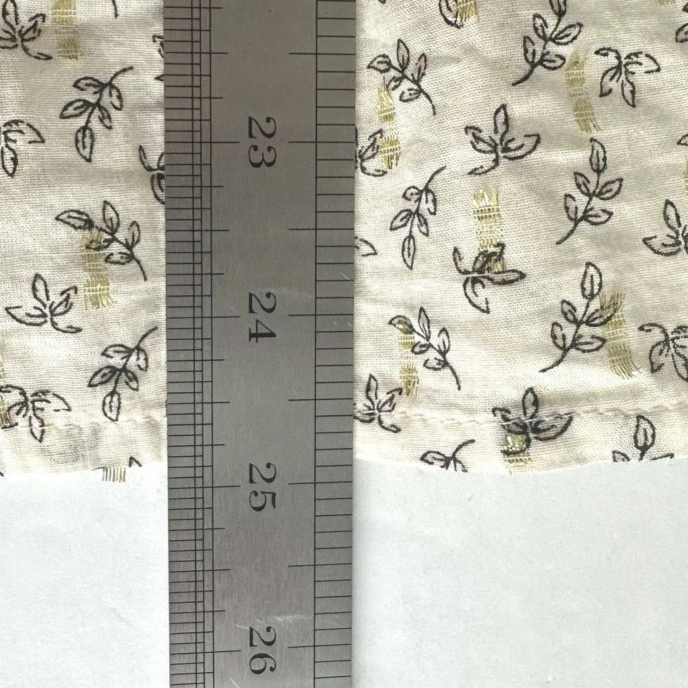 Old Navy Boho Cottagecore Cream Gold Ditsy Floral Square Neck Milkmaid Blouse XL